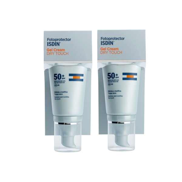 SET TRATAMIENTO FACIAL ISDIN DUO FOTOPROTECTOR GEL CREAM DRY TOUCH SPF 50+ 50 ML