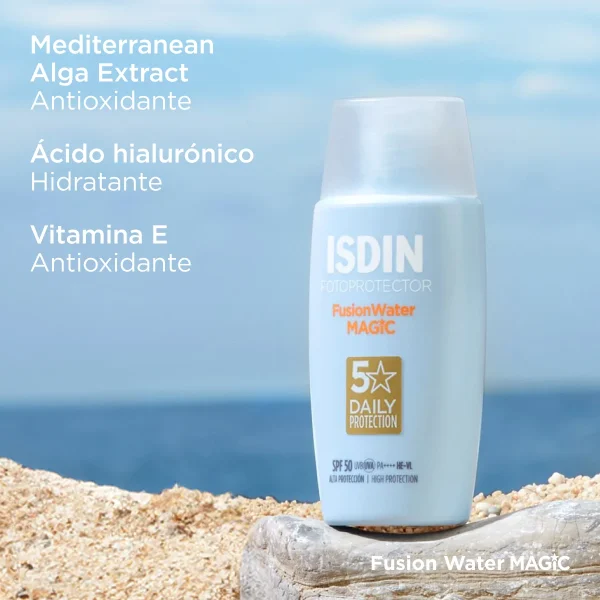 PACK 3 TRATAMIENTO FACIAL ISDIN FOTOPROTECTOR FUSION WATER MAGIC SPF50 50 ML - Imagen 6